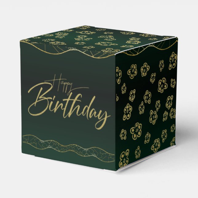 green forest to fulfill beautiful flowers favor boxes (Back Side)