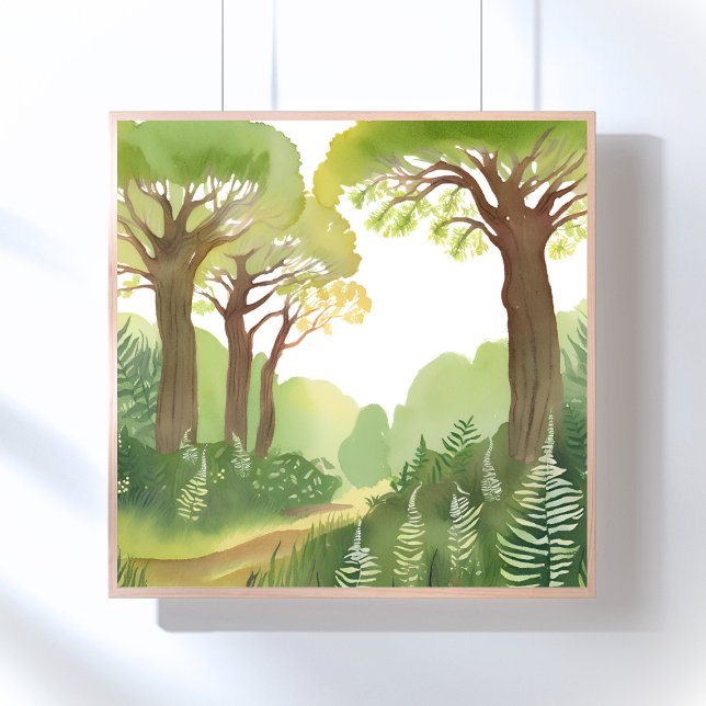 Green Forest Trees | Nature Beautiful Watercolor Poster (Creator Uploaded)