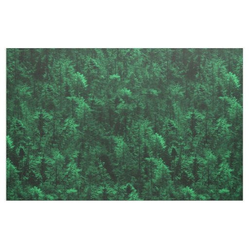 Green forest trees repeating pattern fabric