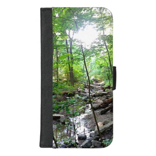 Green Forest with Sunshine and Stream Photo iPhone 87 Plus Wallet Case