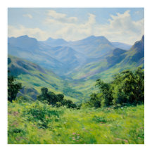 Green Forested Peaks Fine Art | Impressionism