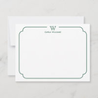 Green Formal Chic Family Monogram Ornate Frame