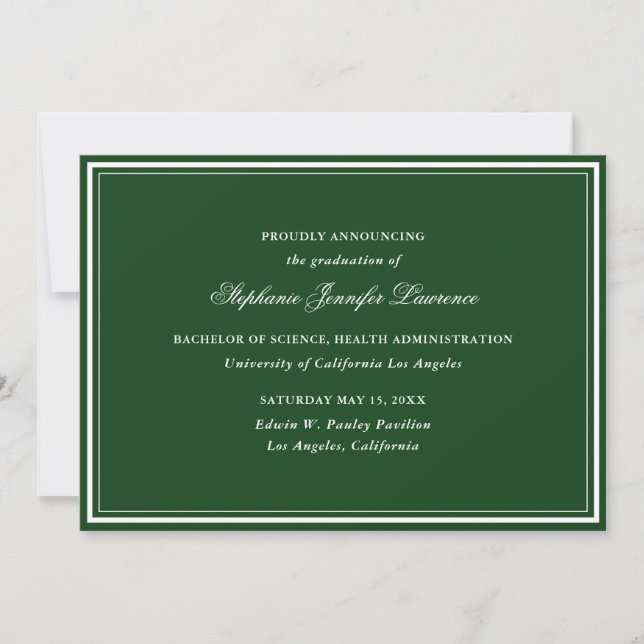 Green Formal Graduation Announcement (Front)