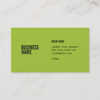Green Format With Columns Condensed Fonts Business Card by RicardoArtes at Zazzle