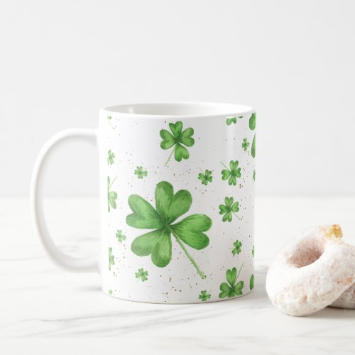 Green Four Leaf Clover Coffee Mug