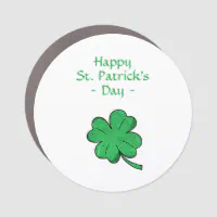 St. Patrick's Day: Four Leaves Clover Car Magnet - Magnetic Decal