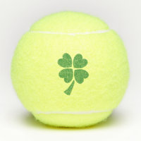 Green Four Leaf Clover Hearts Tennis Balls