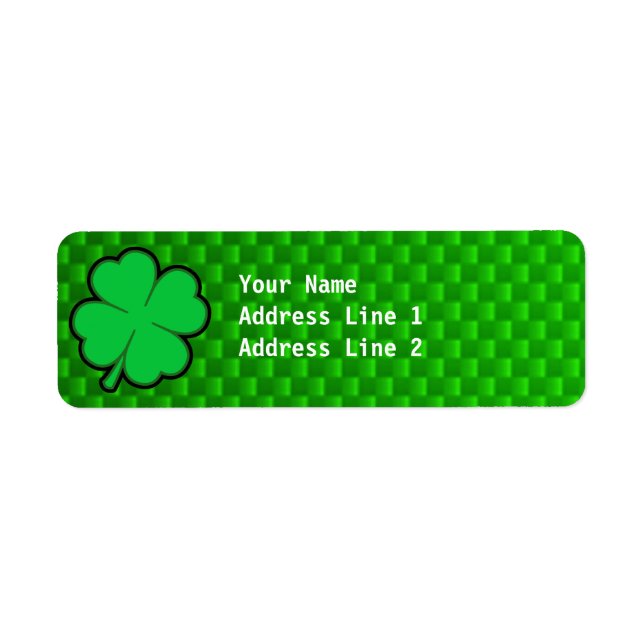 Green Four Leaf Clover Label (Front)