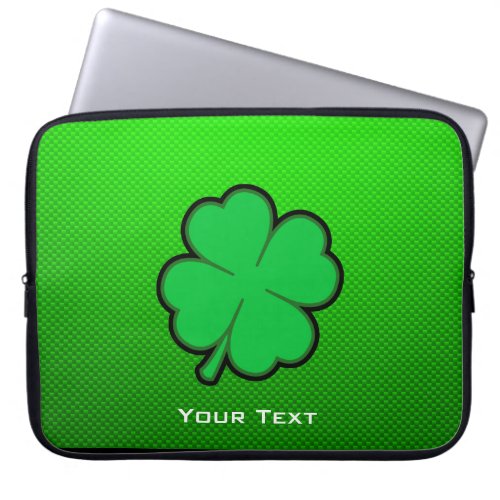 Green Four Leaf Clover Laptop Sleeve