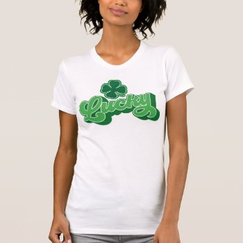 Green Four Leaf Clover Lucky T-shirt by loralangdesign at Zazzle