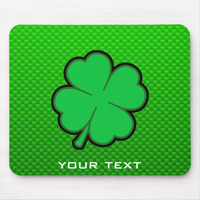 Green Four Leaf Clover Mouse Pad (Front)