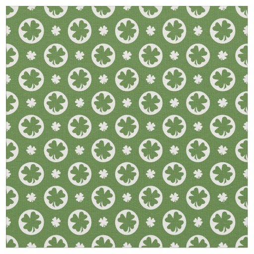 Green Four Leaf Clover Pattern Fabric