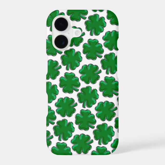 Green Four Leaf Clover Pattern Iphone Case (Back)