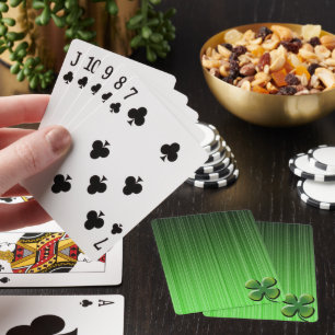 Green Four Leaf Clover Poker Cards