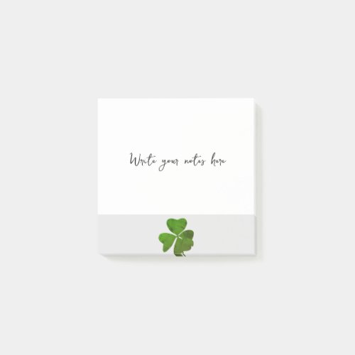 Green Four Leaf Clover  Post_it Notes