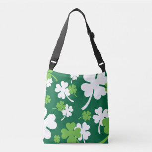 Green four-leaf clover. St. Patrick's Day Crossbody Bag