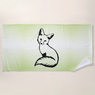 Green Fox Beach Towel