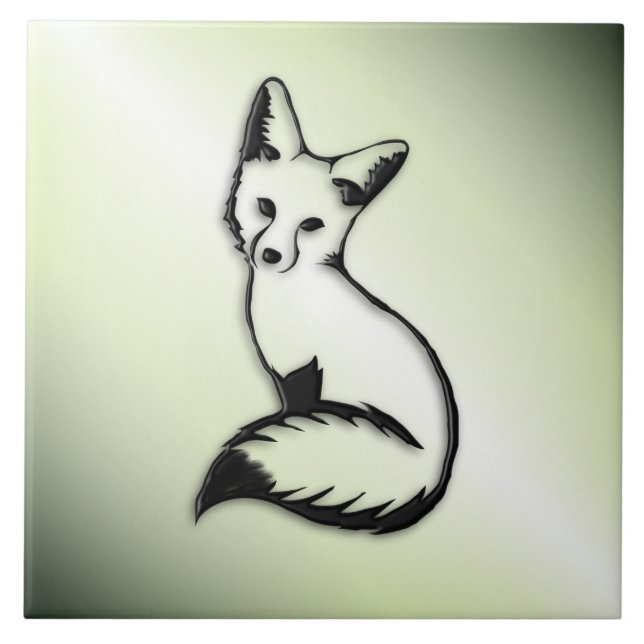 Green Fox   Ceramic Tile (Front)