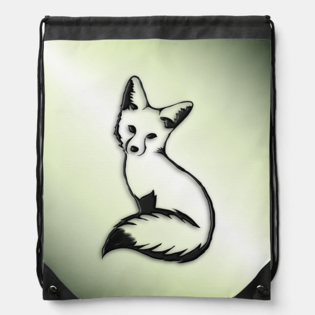 Green Fox   Drawstring Bag (Front)