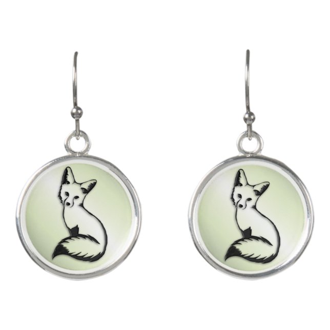Green Fox   Earrings (Front)