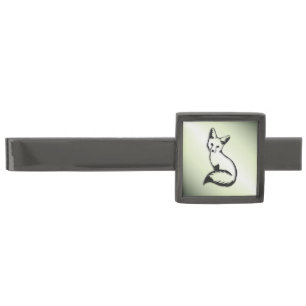 Green Fox   Gunmetal Finish Tie Bar