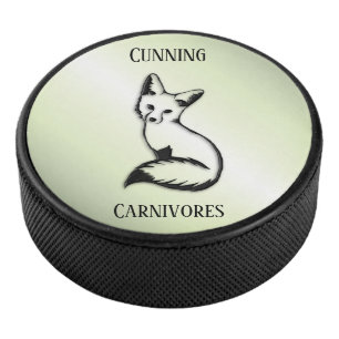 Green Fox Tailored Text Hockey Puck
