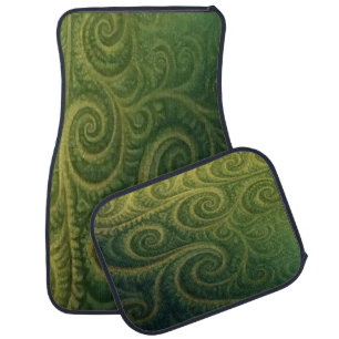 Green Fractal Car Floor Mat