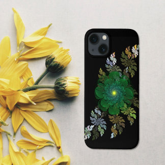 Green Fractal Flower  iPhone 13 Case