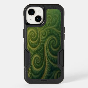 Green Fractal OtterBox iPhone 14 Case