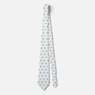 Green Fractal Star Snowflake Christmas Tree White Neck Tie