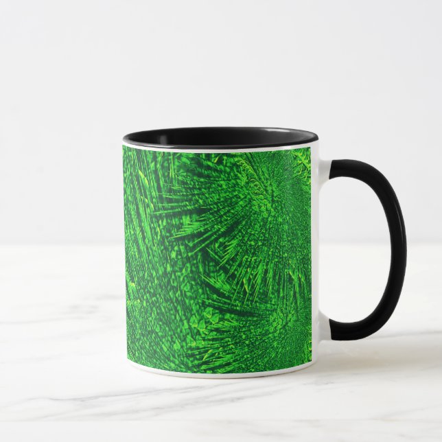 Green fractal texture. mug (Right)