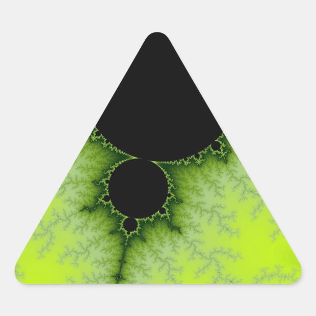 Green Fractal Triangle Sticker (Front)