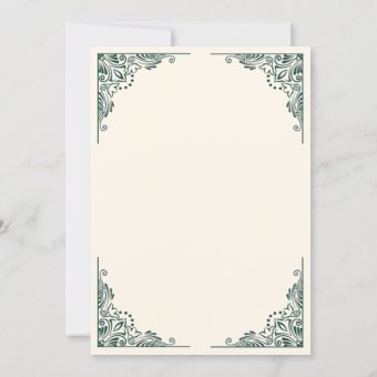 Green Frame Ornate Cream Islamic Muslim Wedding Invitation | Zazzle