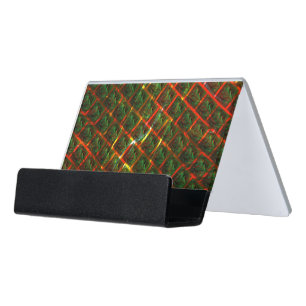 'Green framed eyes', scratches or red grid. Desk Business Card Holder