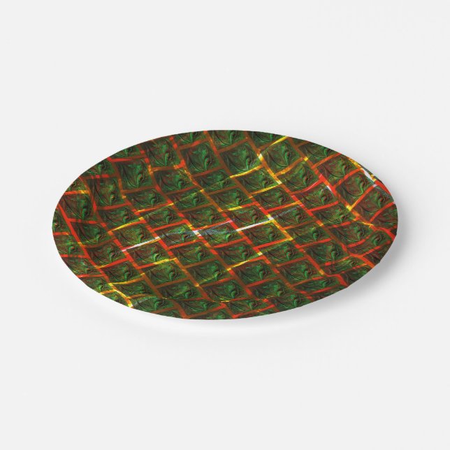 'Green framed eyes', scratches or red grid. Paper Plates (Angled)
