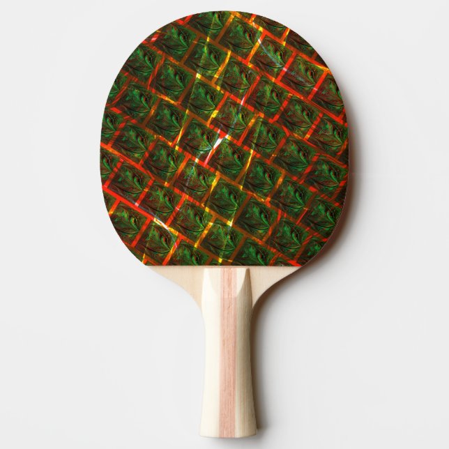 'Green framed eyes', scratches or red grid. Ping Pong Paddle (Back)