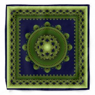 Green framed mandala bandana