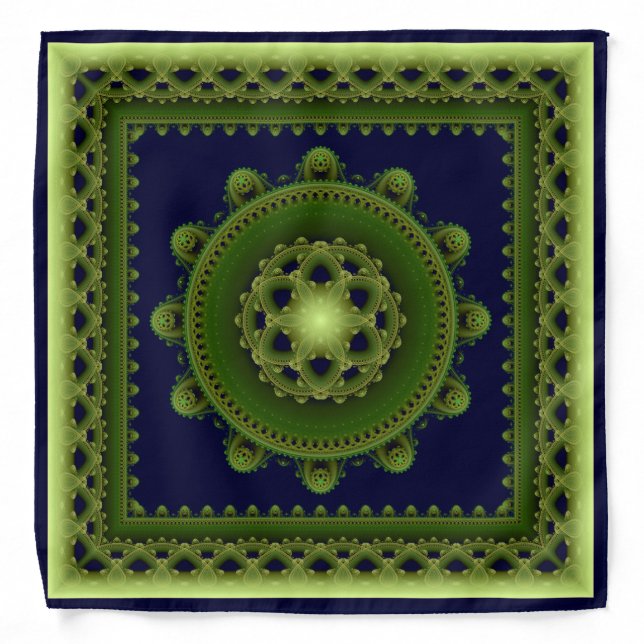 Green framed mandala bandana (Front)