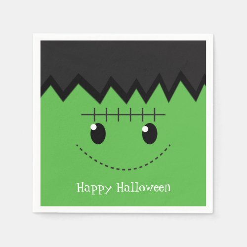 Green Frankenstein Halloween Costume Party Napkins