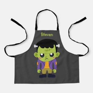 Green Frankenstein Monster Halloween Apron