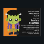 Green Frankenstein Monster Halloween Birthday Invitation Postcard<br><div class="desc">A Halloween birthday invitation postcard with a fun Halloween image featuring a green Frankenstein monster.</div>