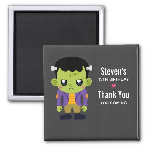 Green Frankenstein Monster Halloween Birthday Magnet