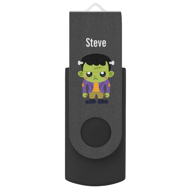  Green Frankenstein Monster Halloween Flash Drive (Front Vertical)