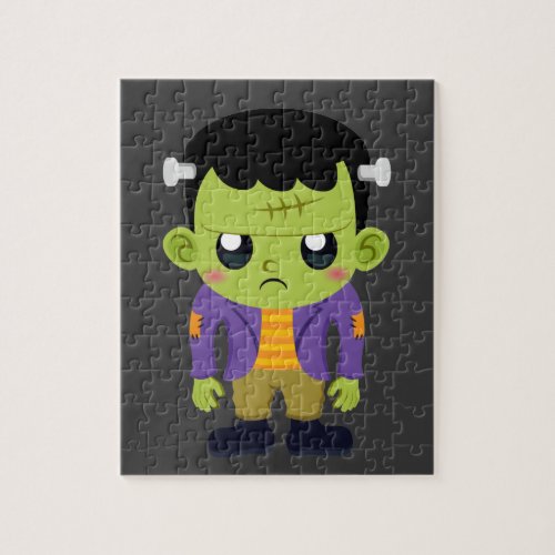 Green Frankenstein Monster Halloween Jigsaw Puzzle