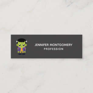 Green Frankenstein Monster Halloween Mini Business Card