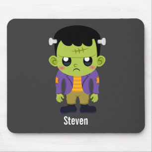 Green Frankenstein Monster Halloween Mouse Pad