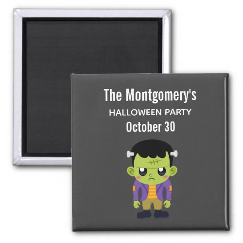 Green Frankenstein Monster Halloween Party Magnet