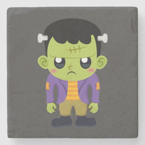 Green Frankenstein Monster Halloween Stone Coaster