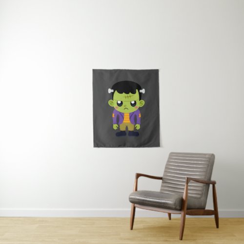 Green Frankenstein Monster Halloween Tapestry