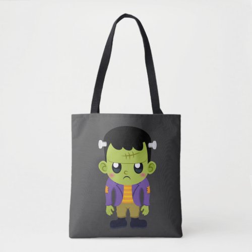 Green Frankenstein Monster Halloween Tote Bag